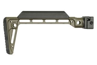 Midwest Industries Minimalistic Side Folding Stock has an OD green anodized finish